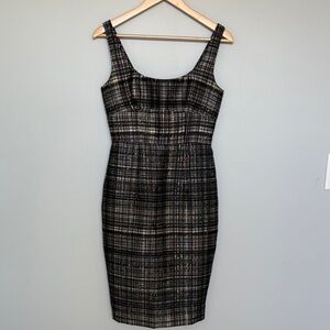 Milly Black Plaid Midi Dress